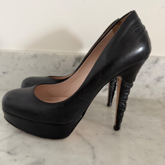 Miu Miu black calf leather corset platform pump - Picture 3 of 5